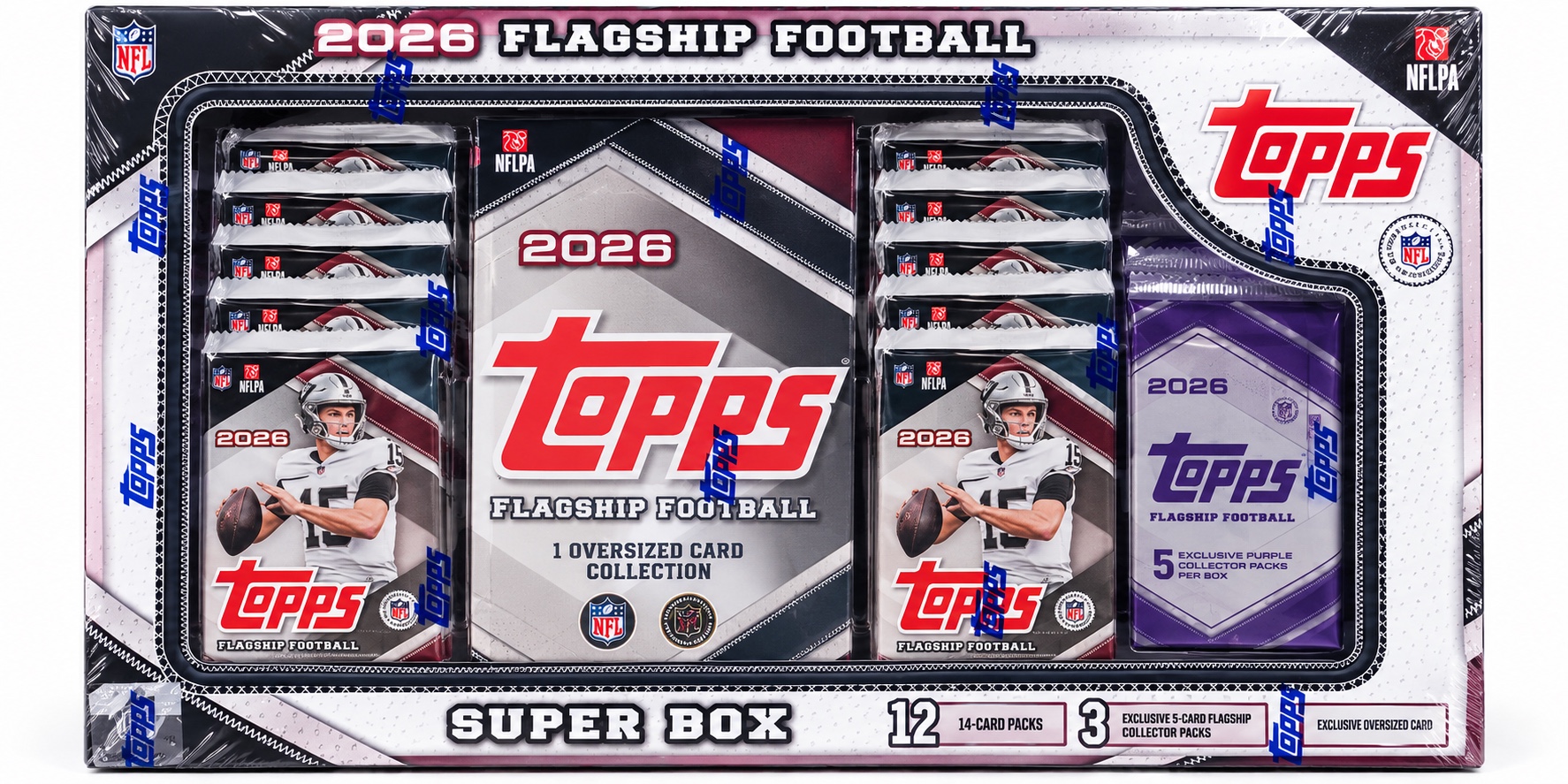 2026 Topps Flagship Football Super Box – Costco Exclusive – Factory Sealed, photo 1