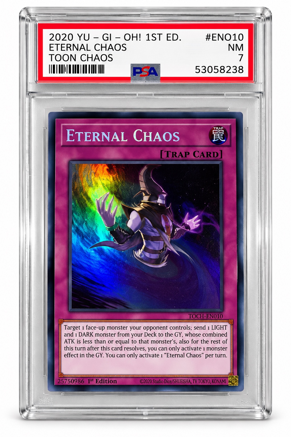 2020 Yu-Gi-Oh! Eternal Chaos #TOCH-EN010 – 1st Edition – PSA 7 NM, photo 1