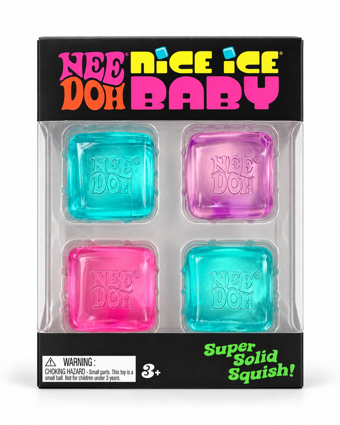 NeeDoh Nice Ice Baby 4-Pack – Super Solid Squish Sensory Toys, photo 1