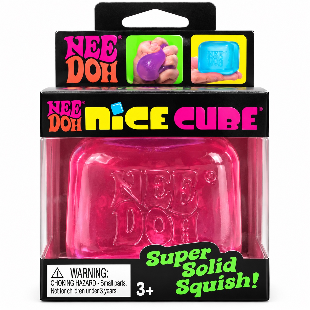 NeeDoh Nice Cube – Pink – Super Solid Squish, photo 1