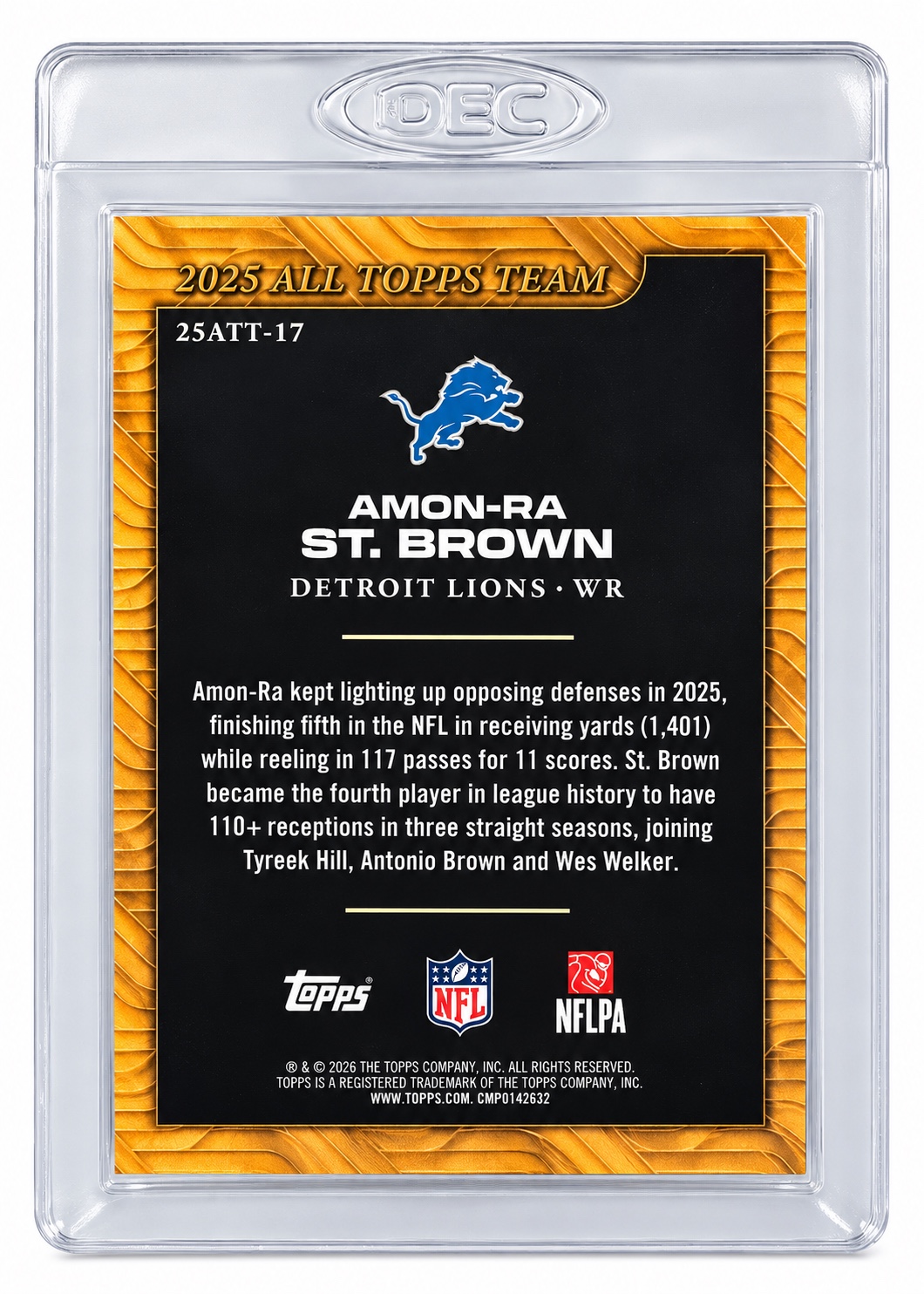 2025 Topps All Topps Team – Amon-Ra St. Brown – 15/25, photo 2