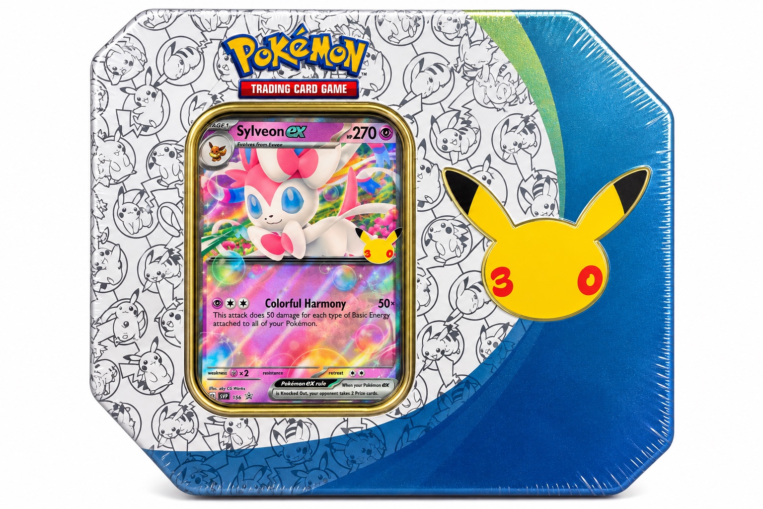 Pokémon TCG: 30th Celebration Tin – Sylveon ex, photo 1